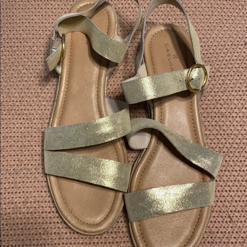 Gold espadrilles! Never worn!